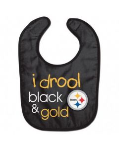 Pittsburgh Steelers Baby Bib - I Drool Black & Gold