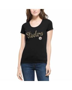 Pittsburgh Steelers '47 Women's Short Sleeve Sequin Scoop Shirt