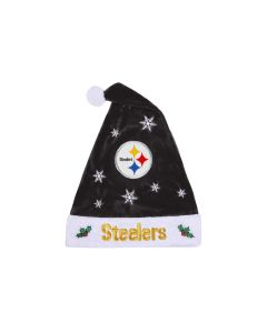 Pittsburgh Steelers Holly & Snowflakes Santa Hat