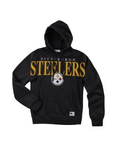 Pittsburgh Steelers Mitchell & Ness Oversize Logo Pullover Fleece Hoodie