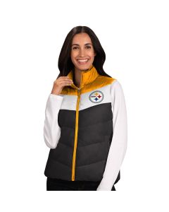 Pittsburgh Steelers Women's Championship Colorblock Puffer Vest