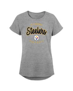 Pittsburgh Steelers Girl's First Down Short Sleeve T-Shirt