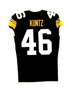 Pittsburgh Steelers #46 Christian Kuntz Game Used Home Throwback Jersey with Immaculate Reception Patch vs Las Vegas Raiders 12.24.22