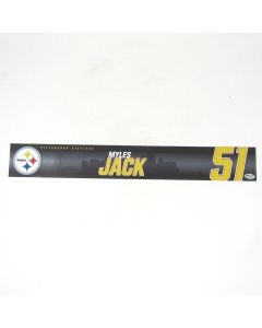 Pittsburgh Steelers #51 Myles Jack Game Used Locker Room Nameplate vs Las Vegas Raiders 12.24.22