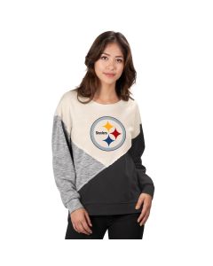 Pittsburgh Steelers Women's Star Player Pieced Colorblock Crew Sweatshirt