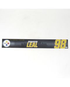 Pittsburgh Steelers #98 DeMarvin Leal Game Used Locker Room Nameplate vs Las Vegas Raiders 12.24.22