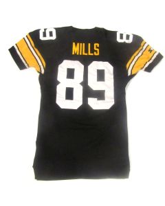 Pittsburgh Steelers #89 Ernie Mills Game Used 1992 Home Jersey with Photo Match