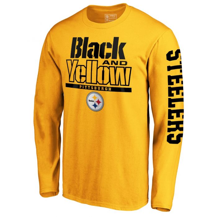 Fanatics Steelers Men's Long Sleeve Black & Yellow T-Shirt - XL