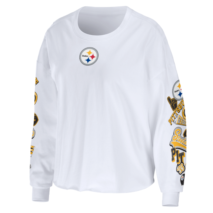 Steelers Women's Erin Andrews Celebration Skimmer Long Sleeve T-Shirt - L