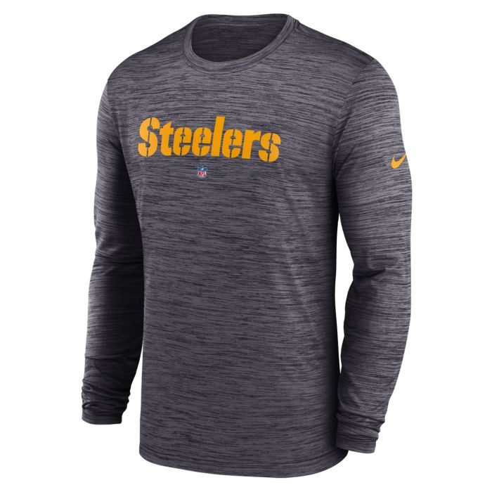 Nike Men's Pittsburgh Steelers Sideline Velocity Long Sleeve T-Shirt - Black - XXL Each