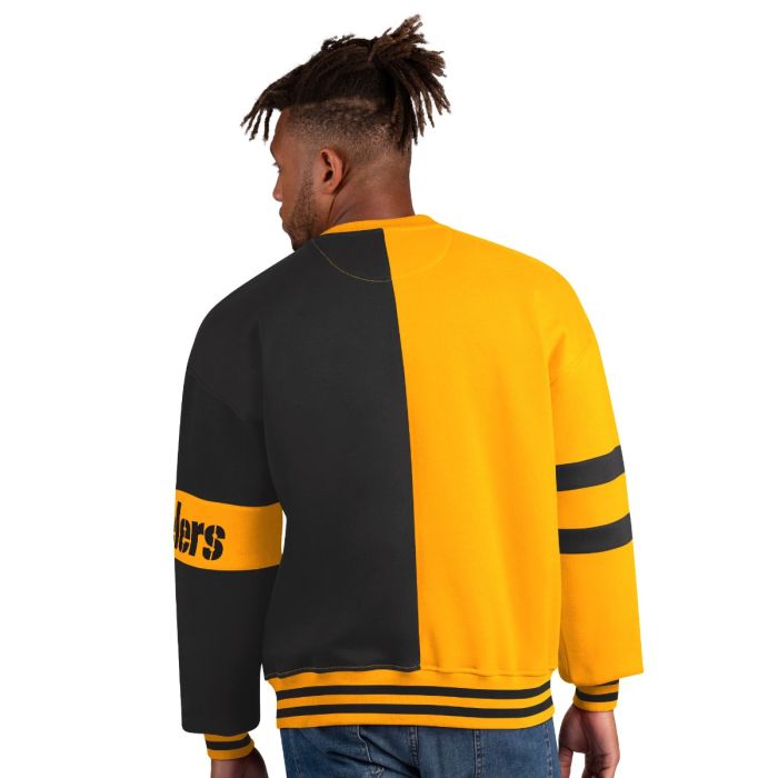 Pittsburgh Steelers Men's GIII Line Up Split Colorblock Crew Pittsburgh Steelers Men's GIII Line Up Split Colorblock Crew