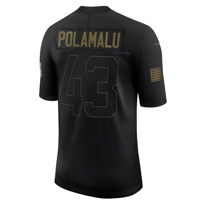 Nike Pittsburgh Steelers No43 Troy Polamalu Camo Men's Stitched NFL Limited 2018 Salute To Service Jersey