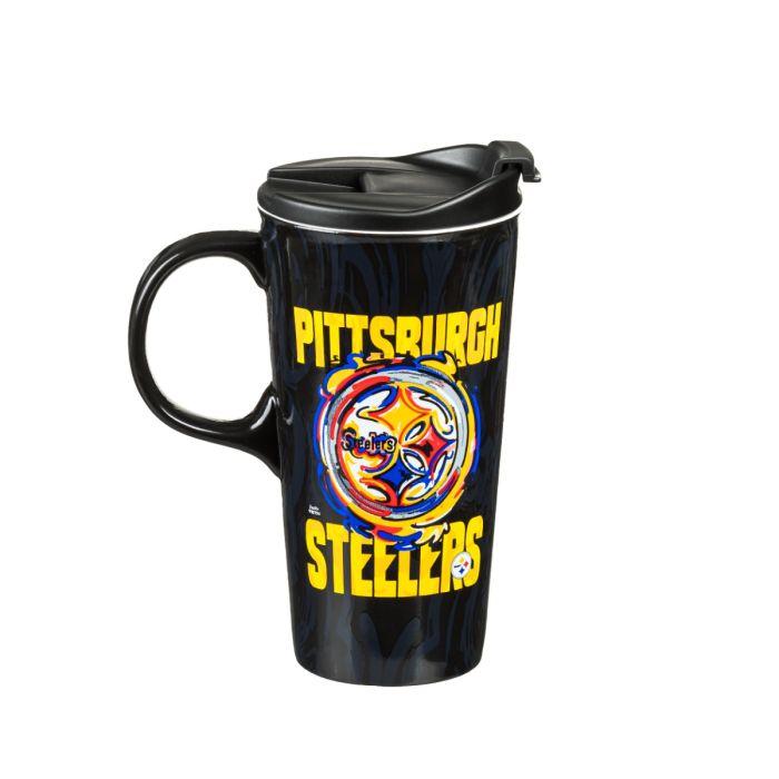 Pittsburgh Steelers Justin Patten Logo Ceramic Travel Mug
