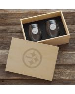 Pittsburgh Steelers Wendell August Forge 2-Piece Stemless Wine Glass Set with Collectible Box