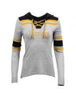 Pittsburgh Steelers Women's Tackle Lace Up Hoodie Long Sleeve T-Shirt