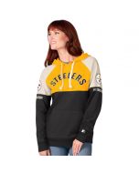 Pittsburgh Steelers Women's Shutout Colorblock Fleece Hoodie
