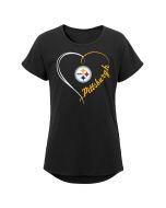 Pittsburgh Steelers Girls' Heart Tail Short Sleeve T-Shirt