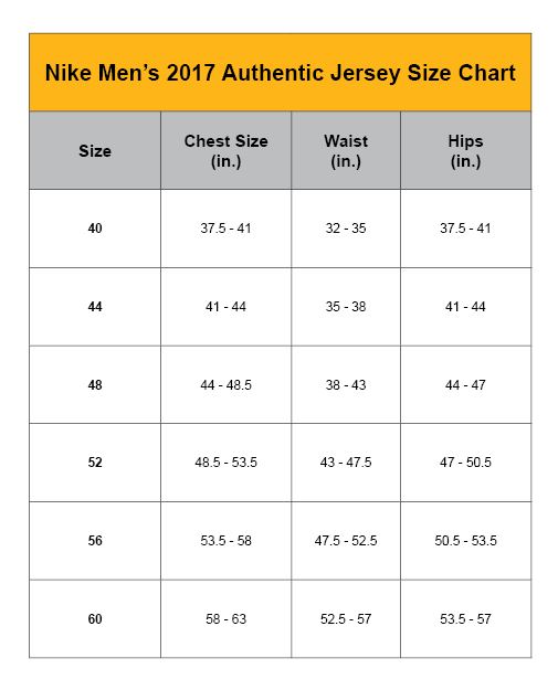 Ladies Nfl Jersey Size Chart